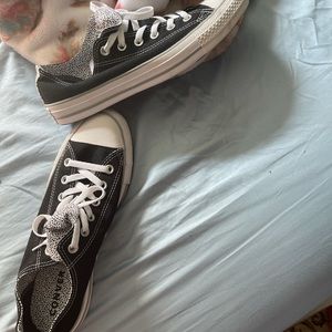black and white converse; women’s size 10